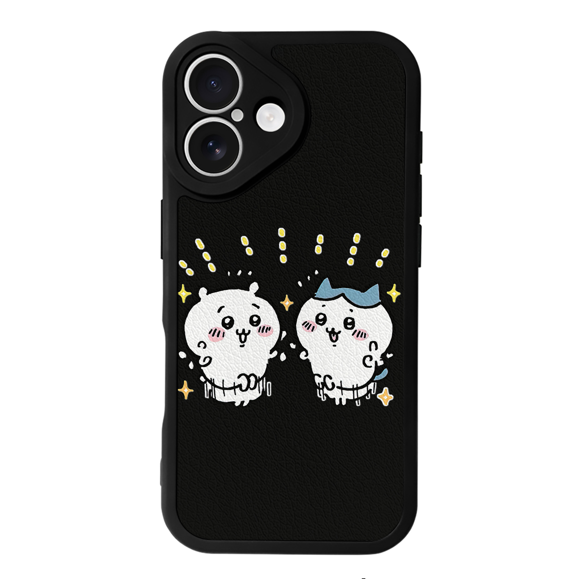 （画像用） ちいかわ ハチワレ Chii-kawa hachiware 【iPhone 16シリーズ対応】シリコンスマホケース（レザー調） 材質：シリコン